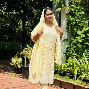 Girlish Ladies Hub Butter Yellow Pakistani Salwar